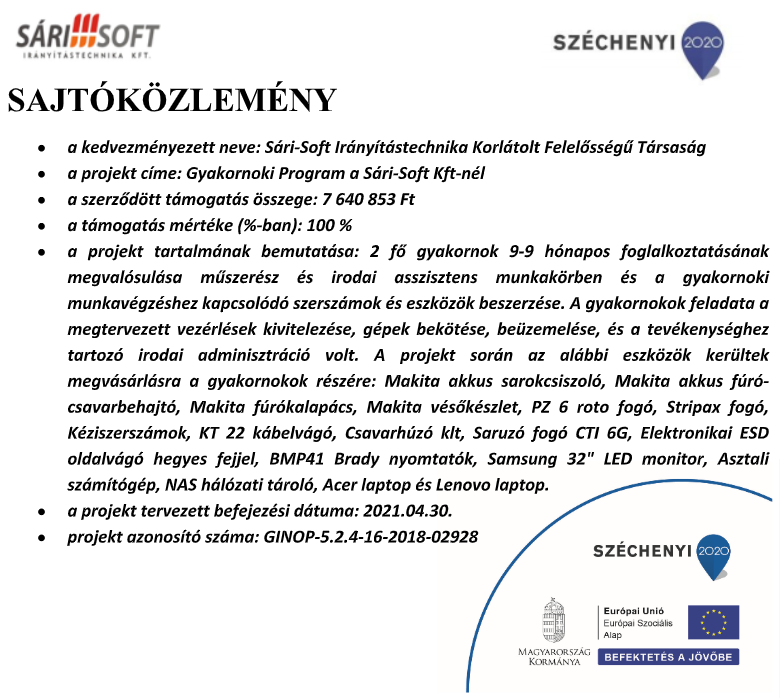 Sajtóközlemény